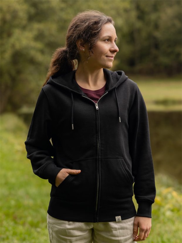 Dámská rozepínací mikina Bez Potisku - černá
