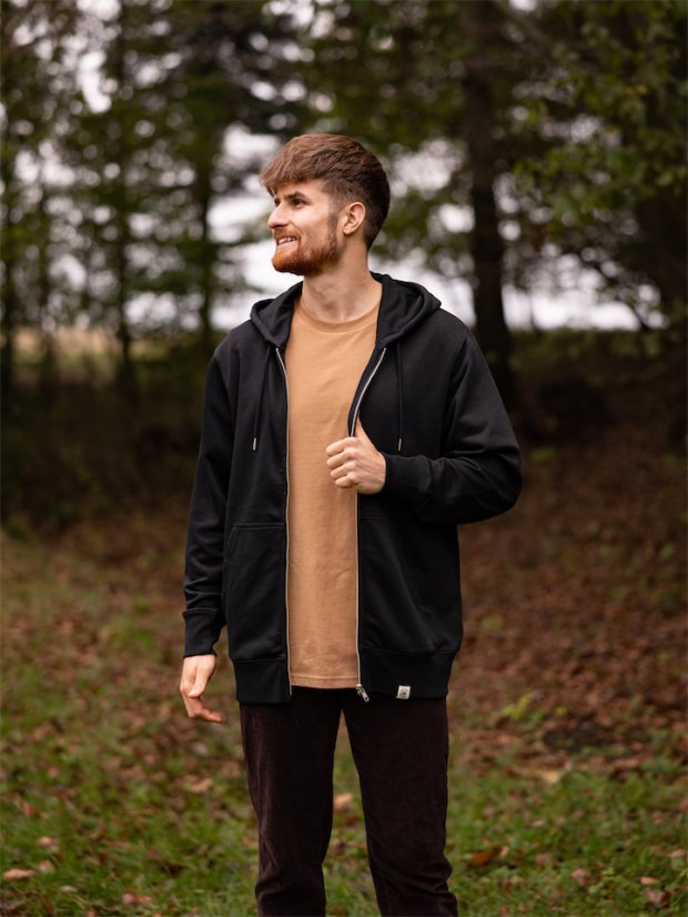 Pánská rozepínací mikina Bez Potisku - černá