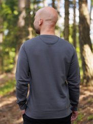 Pánská mikina bez kapuce Bez potisku - lávově šedá