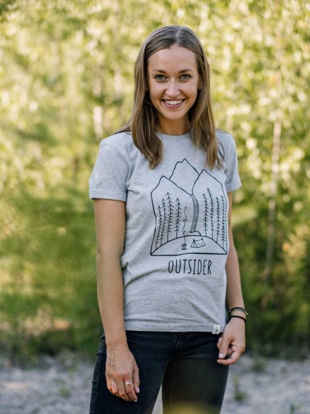 Zachraňte dámské tričko Outsider - šedé