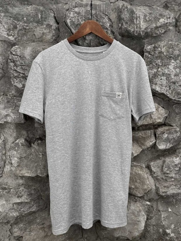 Pánské tričko s kapsičkou - šedé