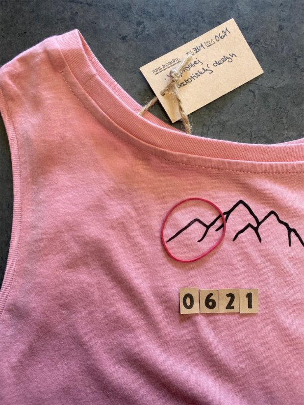 Zachraňte dámské volné tílko Hory - růžové