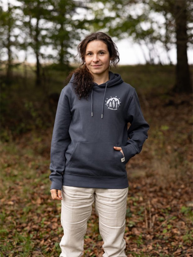 Dámská mikina V srdci - modrošedá