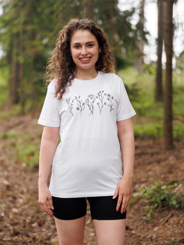 Dámské tričko Kvítí - bílé