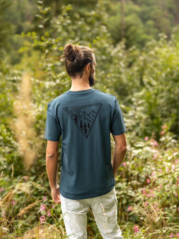 Pánské tričko Východ - modrozelené