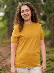 Dámské tričko Bez potisku - hořčicové