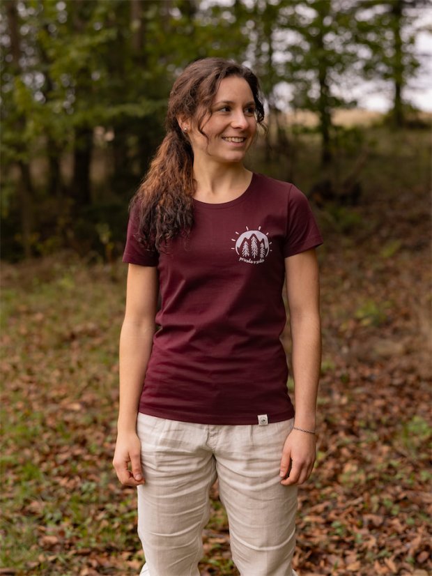 Dámské tričko V srdci - vínové