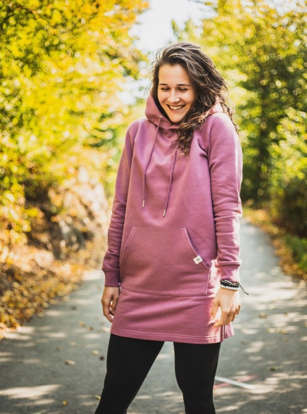 Dámské mikinošaty Pure nature - ibiškové