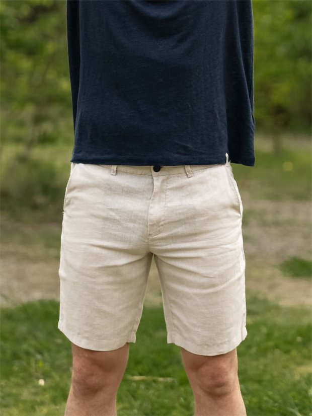 Pánské lněné kraťasy - naturální