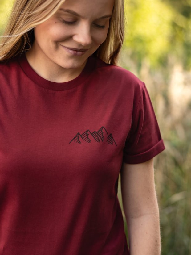 Dámské tričko Pohoří - vínové