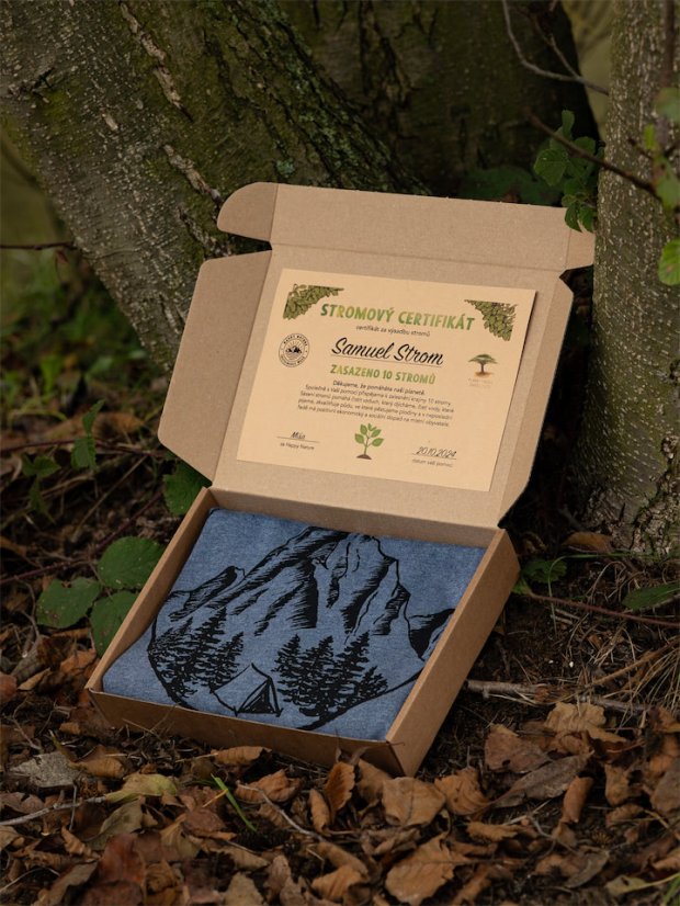 Pánské tričko V horách - modrošedé