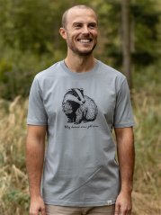 Pánské tričko Jezevec - šedomodré