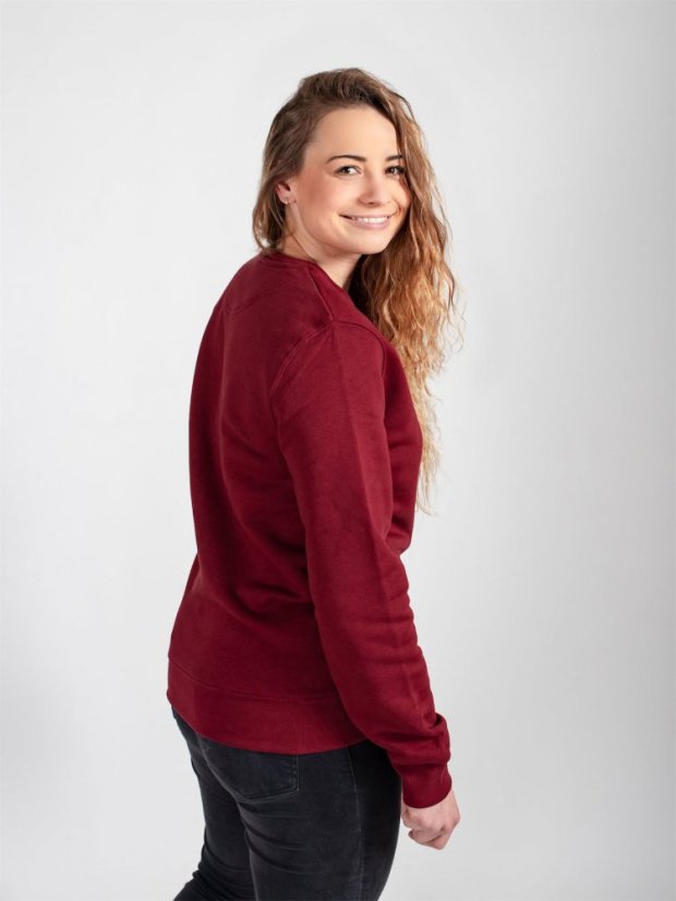 Dámská mikina bez kapuce Bez potisku - vínová