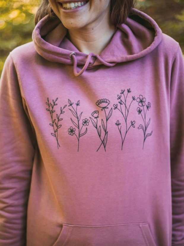 Zachraňte dámské mikinošaty Kvítí - ibiškové