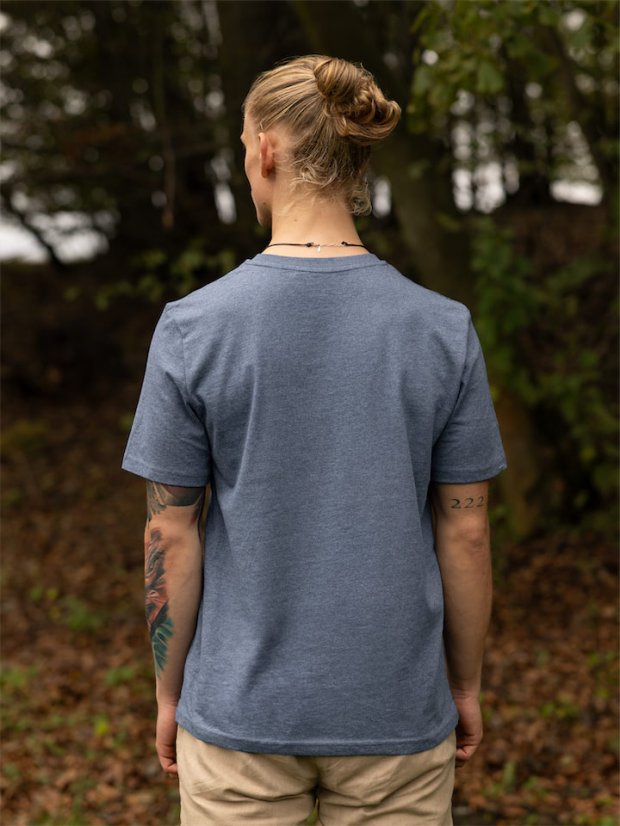 Pánské tričko V horách - modrošedé