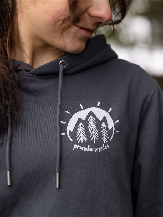 Dámská mikina V srdci - modrošedá