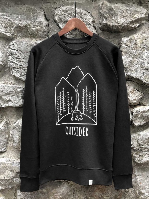 Zachraňte pánský crewneck Outsider - černý