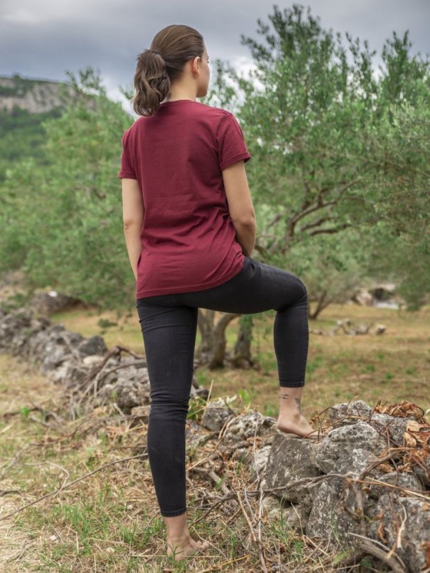 Dámské tričko Bez potisku - vínové