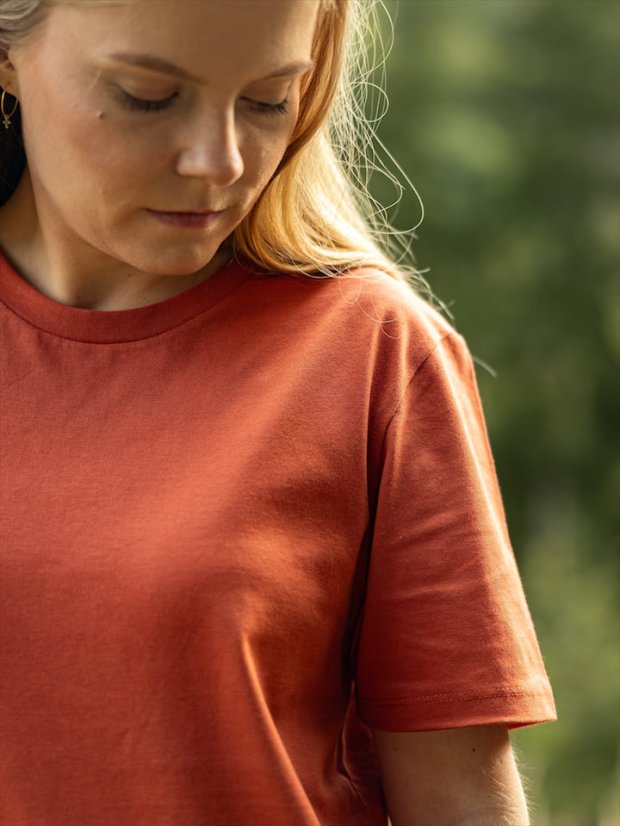 Dámské tričko Bez potisku - cihlové