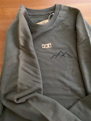 Zachraňte pánská mikina bez kapuce Hory - zelená