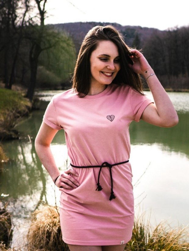 Dámské šaty Lísteček - růžové