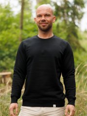 Pánská mikina bez kapuce Bez potisku - černá