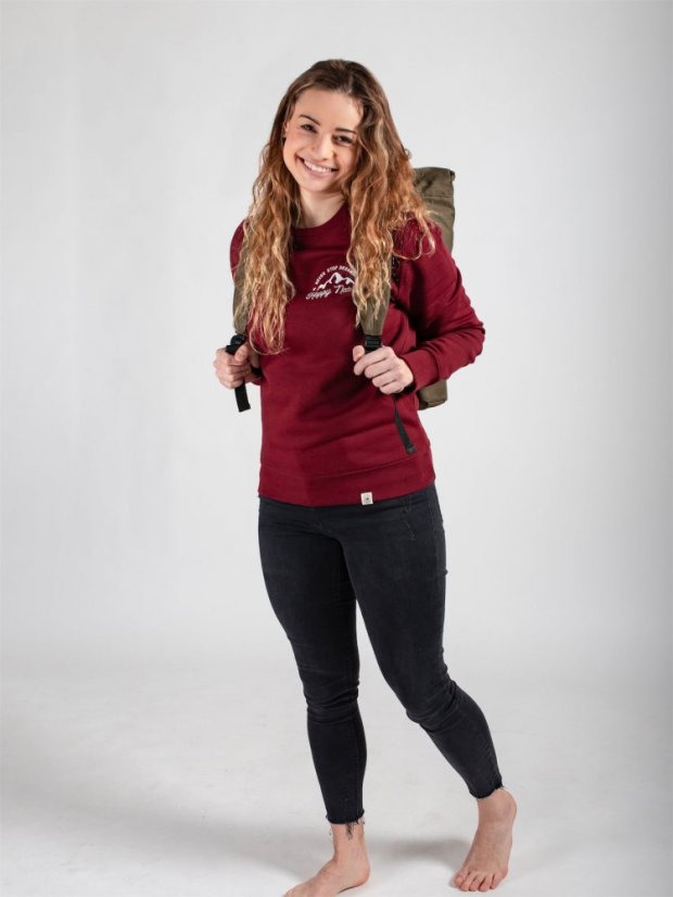 Dámská mikina bez kapuce Never stop dreaming - vínová