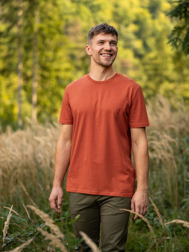 Pánské tričko Bez potisku - cihlové