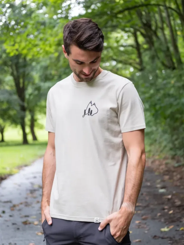 Pánské tričko Vrcholky - béžové