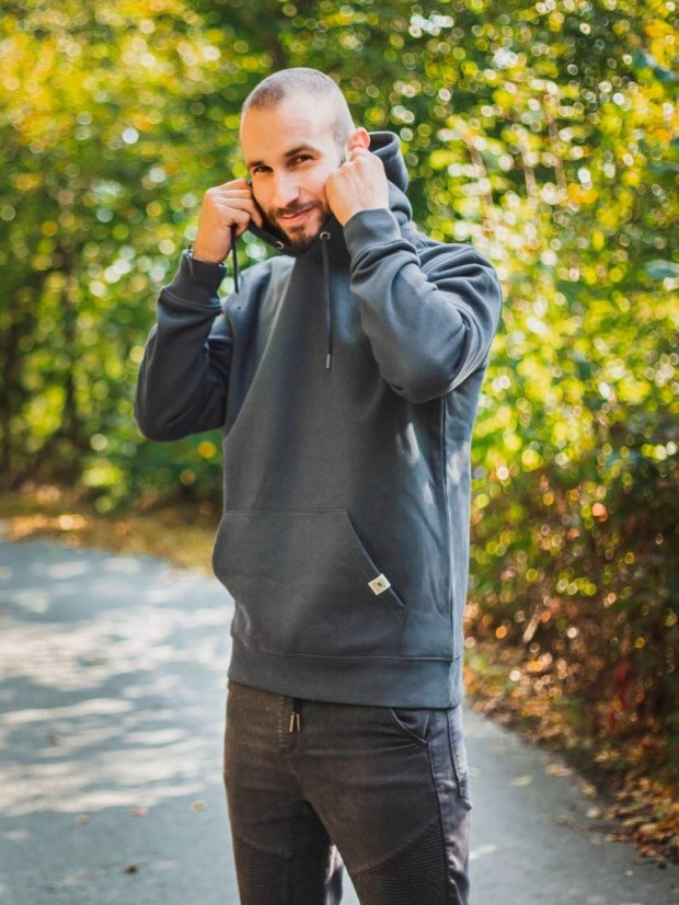 Pánská mikina Bez potisku - modrošedá