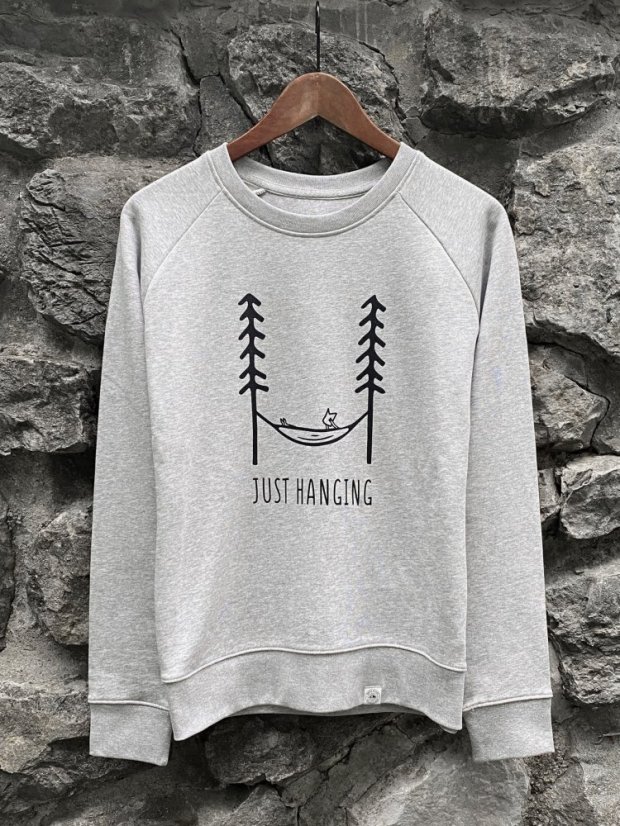 Zachraňte dámský crewneck Just hanging - šedý