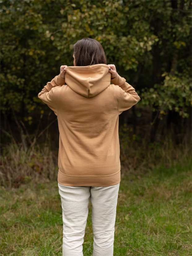 Dámská mikina Bez potisku - béžově hnědá