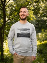 Pánská mikina bez kapuce Krajina - šedá