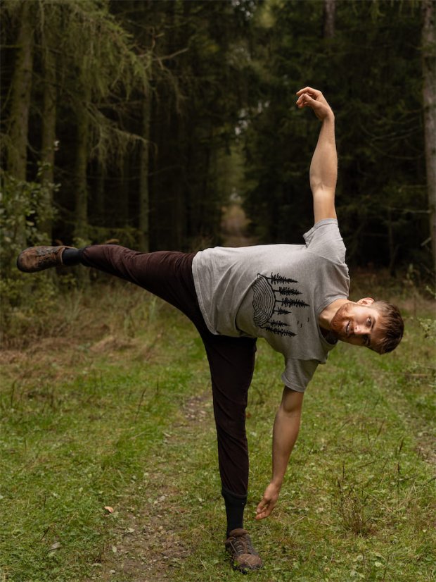 Pánské tričko Les - šedé