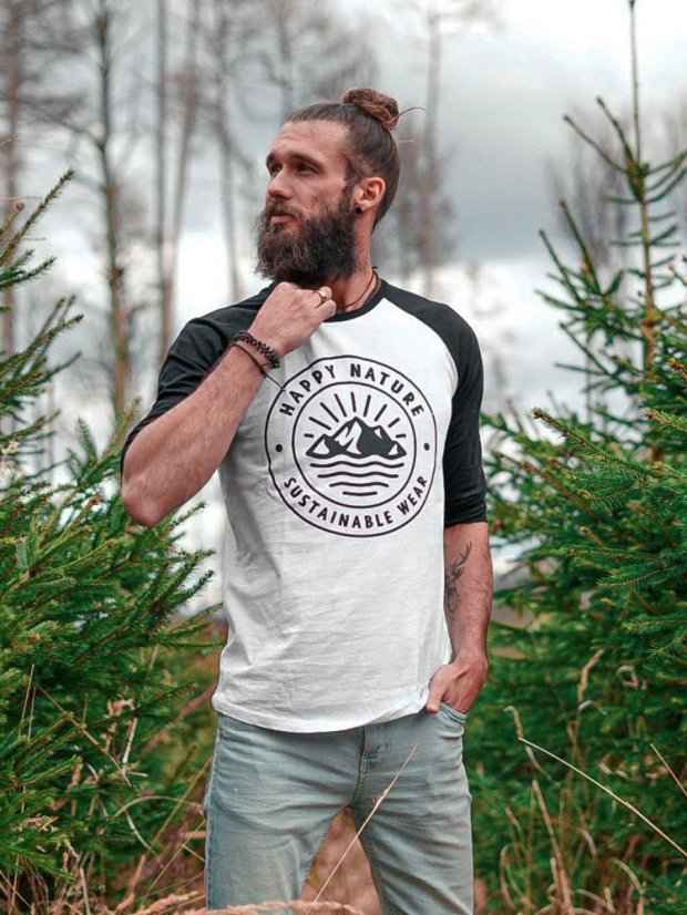 Zachraňte pánský raglan Happy Nature logo