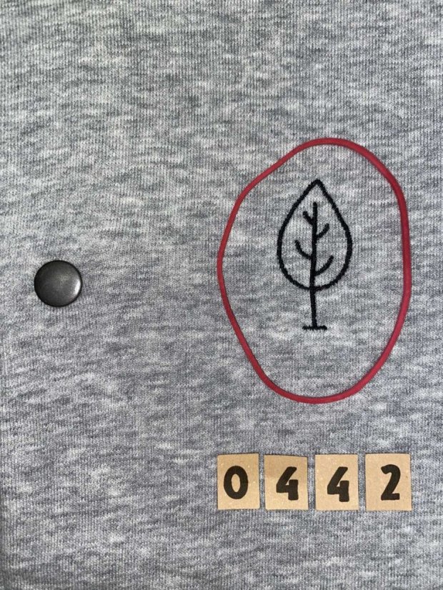 Zachraňte pánský rozepínací crewneck Stromek - šedý
