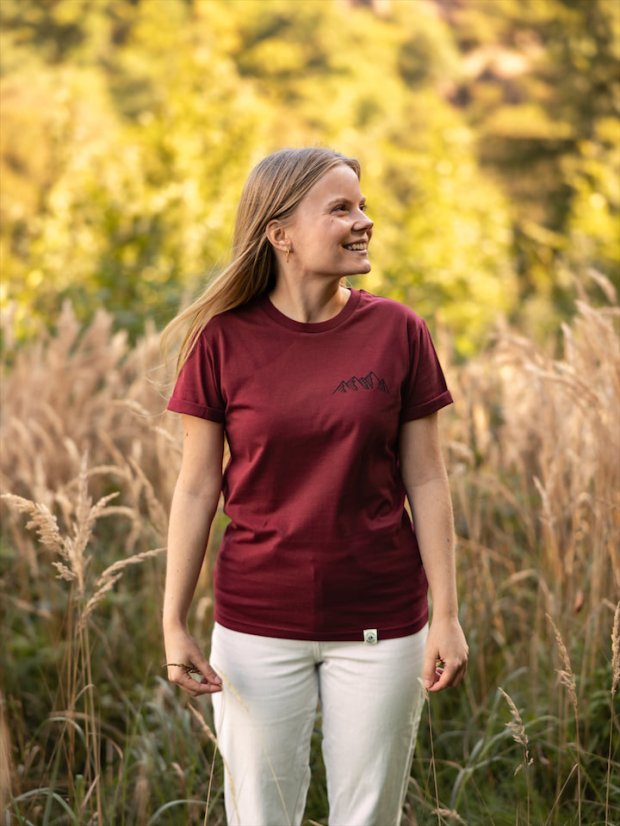 Dámské tričko Pohoří - vínové