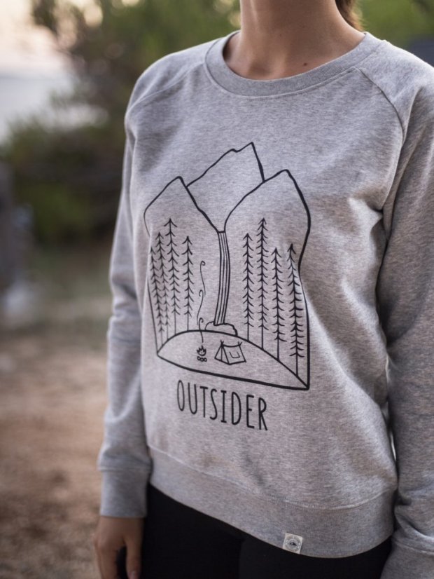 Zachraňte dámský crewneck Outsider - šedý