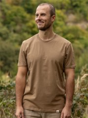 Pánské tričko Bez potisku - hnědé