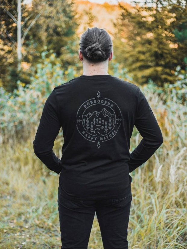 Zachraňte pánské tričko s dlouhým Dobrodruh - černé