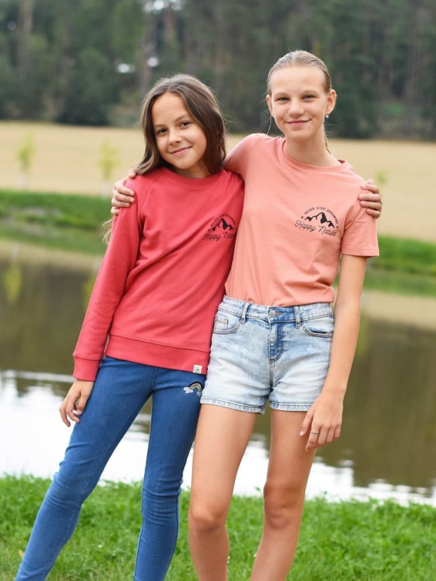 Dětská mikina bez kapuce Never stop dreaming - růžová