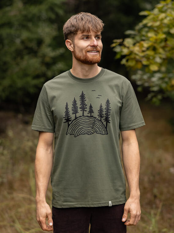 Pánské tričko Les - zelené