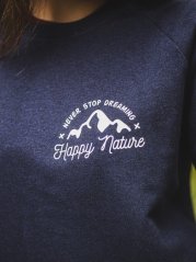 Zachraňte dámský crewneck Never stop dreaming - modrý