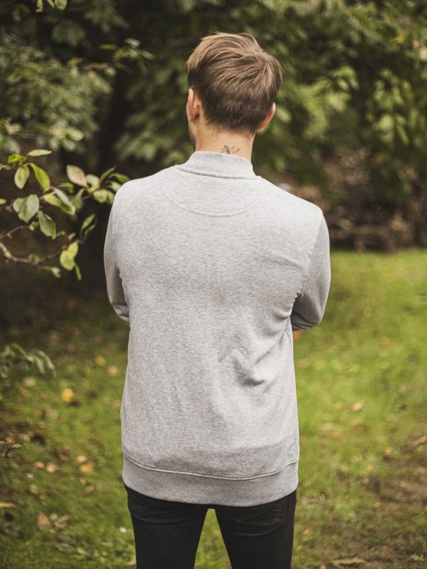 Zachraňte pánský rozepínací crewneck Stromek - šedý