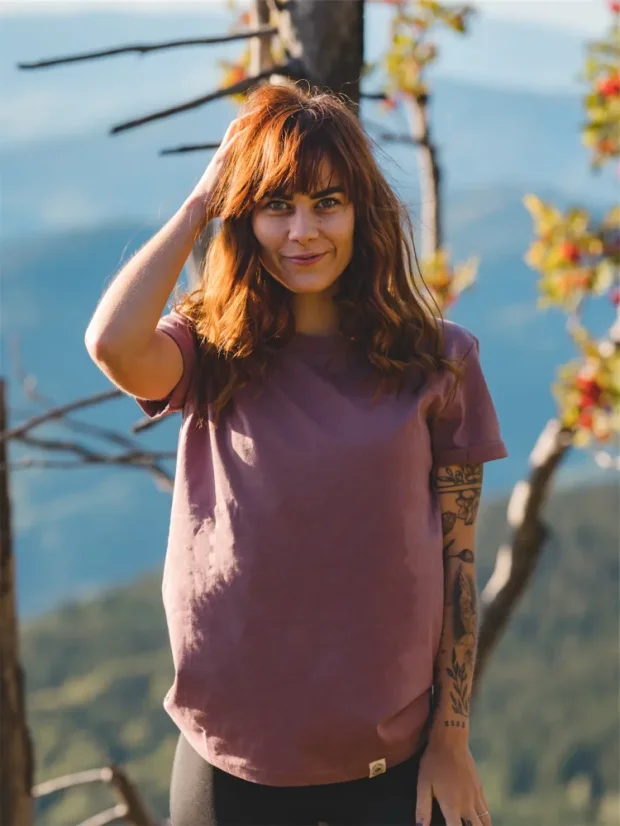 Dámské tričko Bez potisku - ibiškové