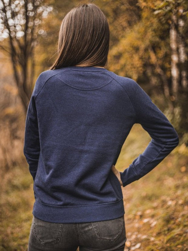 Zachraňte dámský crewneck Never stop dreaming - modrý