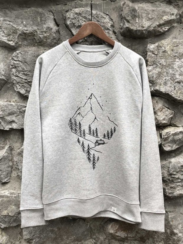 Zachraňte pánská mikina bez kapuce Pure nature - šedá