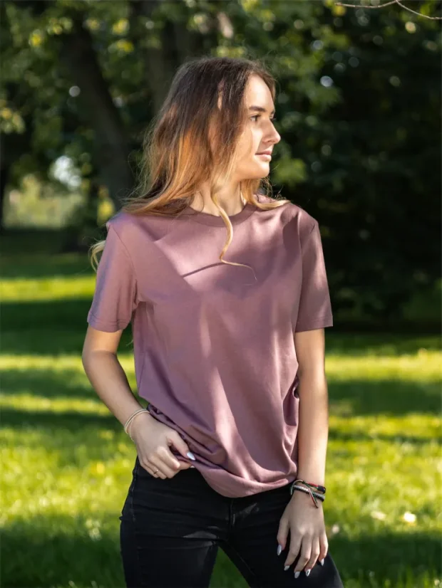 Dámské tričko Západ - ibiškové