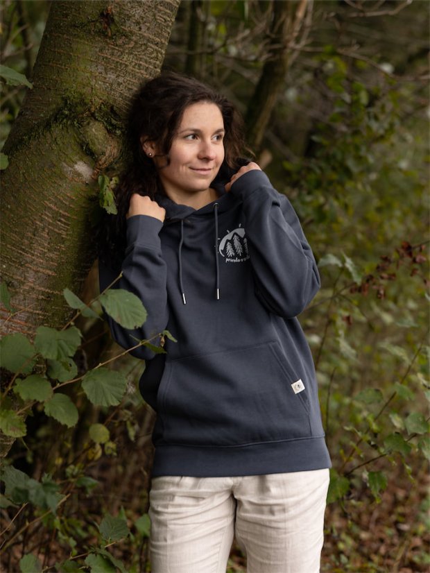 Dámská mikina V srdci - modrošedá