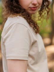 Dámské tričko Bez potisku - béžové